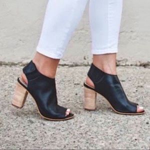 Steve Madden Nobel Black Cutout Heeled Peep Toe Booties